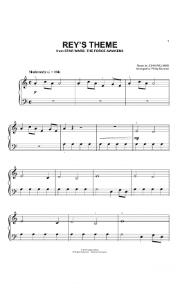 page one of Rey's Theme (arr. Phillip Keveren) (Big Note Piano)