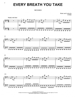 page one of Every Breath You Take (Piano Duet)