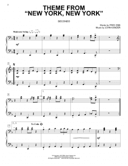 page one of Theme From "New York, New York" (Piano Duet)