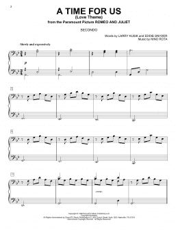 page one of A Time For Us (Love Theme) (Piano Duet)