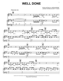 page one of Well Done (Piano, Vocal & Guitar Chords (Right-Hand Melody))