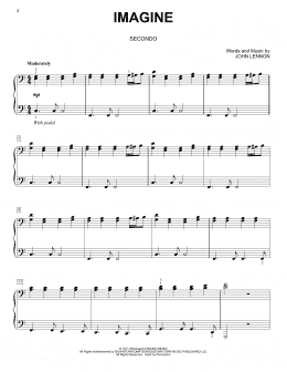 page one of Imagine (Piano Duet)