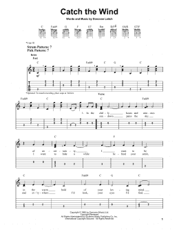 page one of Catch The Wind (Easy Guitar Tab)