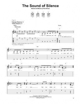 page one of The Sound Of Silence (Easy Guitar Tab)