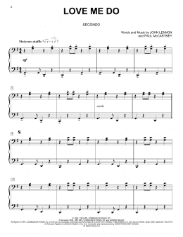 page one of Love Me Do (Piano Duet)