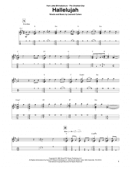 page one of Hallelujah (arr. Jake Shimabukuro) (Ukulele Tab)