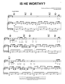 page one of Is He Worthy? (Piano, Vocal & Guitar Chords (Right-Hand Melody))