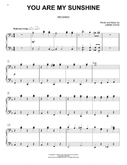 page one of You Are My Sunshine (Piano Duet)