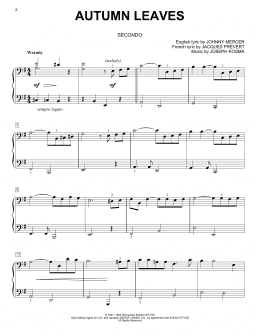 page one of Autumn Leaves (Piano Duet)