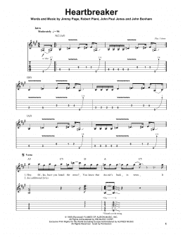 page one of Heartbreaker (Guitar Tab (Single Guitar))