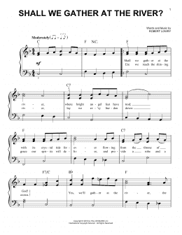 page one of Shall We Gather At The River? (Easy Piano)