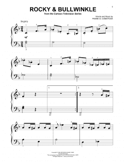 page one of Rocky & Bullwinkle (Beginning Piano Solo)