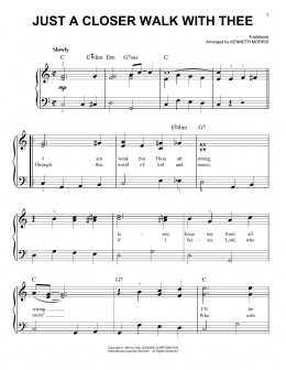 page one of Just A Closer Walk With Thee (Easy Piano)