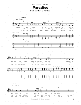 page one of Paradise (Guitar Tab)