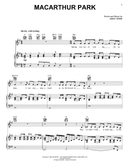 page one of MacArthur Park (Piano, Vocal & Guitar Chords (Right-Hand Melody))