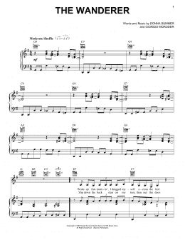 page one of The Wanderer (Piano, Vocal & Guitar Chords (Right-Hand Melody))