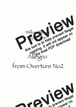 page one of Allegro from Overture No2