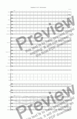 page one of Symphony #1 in D - 2nd movement