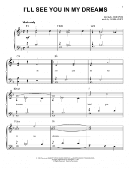 page one of I'll See You In My Dreams (Easy Piano)