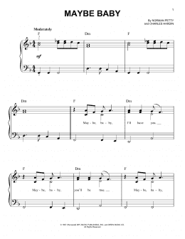 page one of Maybe Baby (Easy Piano)