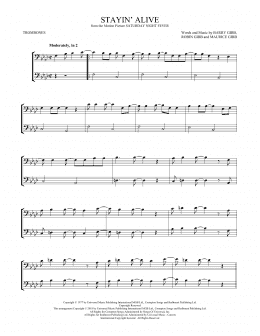 page one of Stayin' Alive (Trombone Duet)