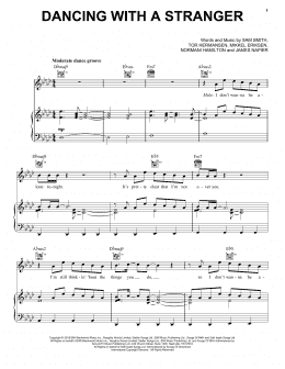 page one of Dancing With A Stranger (Piano, Vocal & Guitar Chords (Right-Hand Melody))