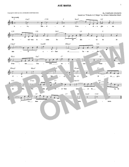 page one of Ave Maria (Lead Sheet / Fake Book)