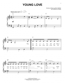 page one of Young Love (Easy Piano)