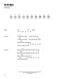 page one of 32-20 Blues (Guitar Chords/Lyrics)