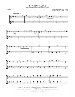 page one of Stayin' Alive (Violin Duet)