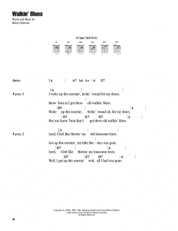 page one of Walkin' Blues (Guitar Chords/Lyrics)