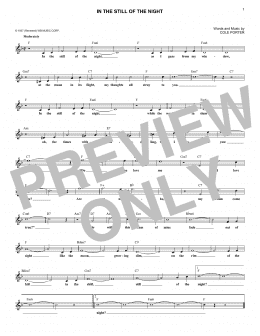 page one of In The Still Of The Night (Lead Sheet / Fake Book)