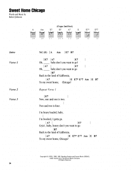 page one of Sweet Home Chicago (Guitar Chords/Lyrics)