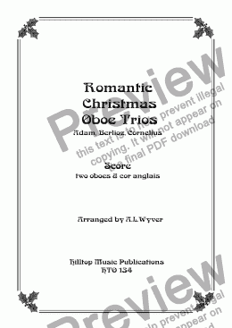 page one of Three Romantic Christmas Trios arr. oboes