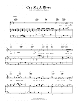 page one of Cry Me A River (Piano, Vocal & Guitar Chords (Right-Hand Melody))