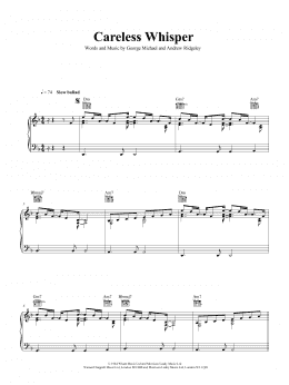 page one of Careless Whisper (Piano, Vocal & Guitar Chords (Right-Hand Melody))