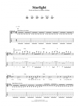 page one of Starlight (Guitar Tab)