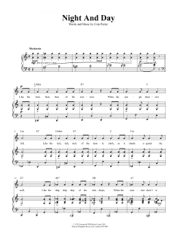 page one of Night And Day (Piano, Vocal & Guitar Chords (Right-Hand Melody))