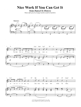 page one of Nice Work If You Can Get It (Piano, Vocal & Guitar Chords (Right-Hand Melody))