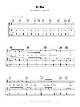 page one of Hello (Piano, Vocal & Guitar Chords (Right-Hand Melody))