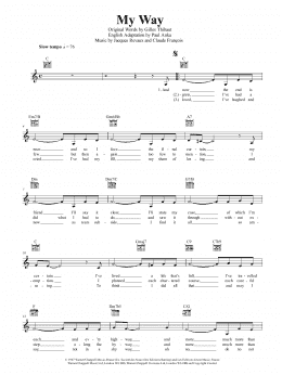 page one of My Way (Lead Sheet / Fake Book)