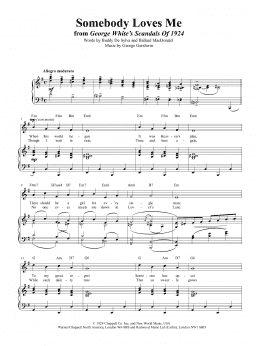 page one of Somebody Loves Me (Piano, Vocal & Guitar Chords (Right-Hand Melody))