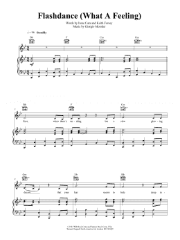 page one of Flashdance...What A Feeling (Piano, Vocal & Guitar Chords (Right-Hand Melody))