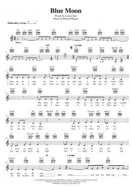 page one of Blue Moon (Lead Sheet / Fake Book)