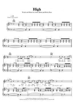 page one of High (Piano, Vocal & Guitar Chords (Right-Hand Melody))