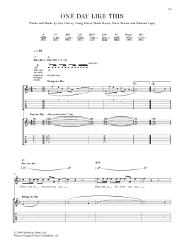 page one of One Day Like This (Guitar Tab)