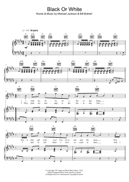 page one of Black Or White (Piano, Vocal & Guitar Chords (Right-Hand Melody))