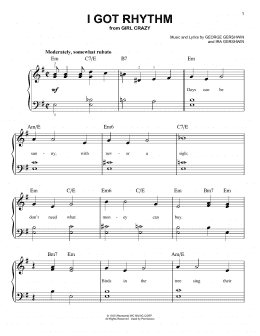 page one of I Got Rhythm (Very Easy Piano)