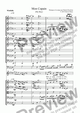 page one of Mon Copain (My Boy) for Soprano Voice and Orchestra