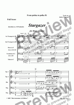 page one of Stargazer (brass quintet)